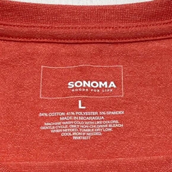 Sonoma Men's Super Soft Tee Large Pink Rum Short Sleeve Crewneck T-Shirt NWT - Picture 5 of 7